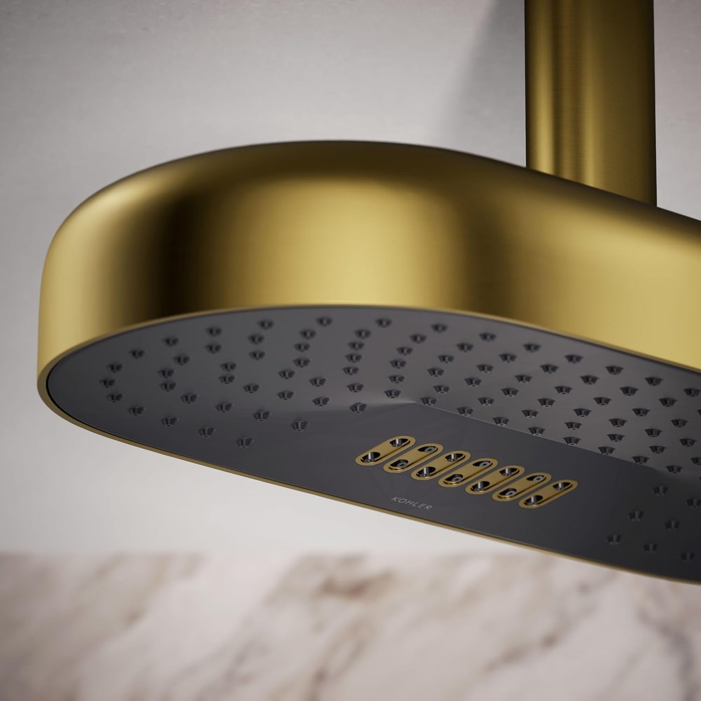 Kohler 26297-2MB Statement® Oblong 18" two-function rainhead, 2.5 gpm, Vibrant Brushed Moderne Brass