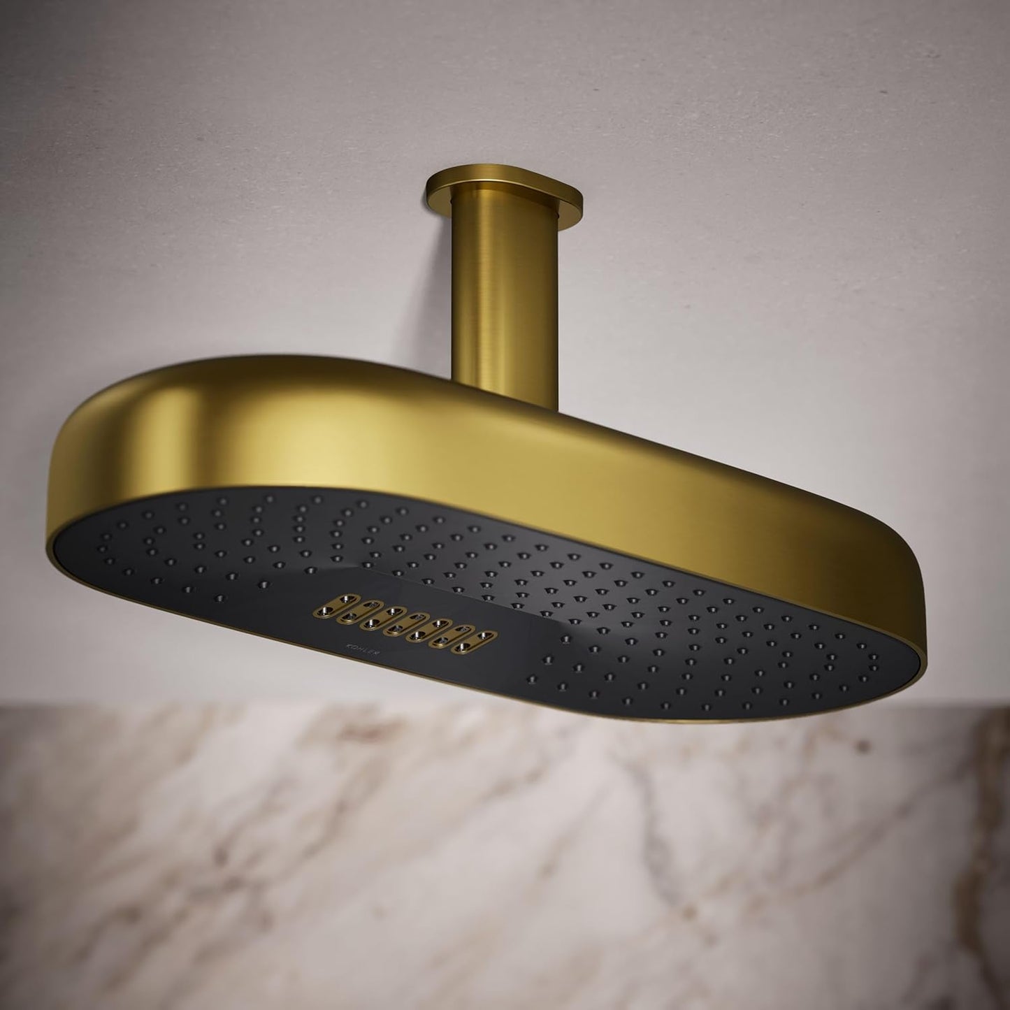 Kohler 26297-2MB Statement® Oblong 18" two-function rainhead, 2.5 gpm, Vibrant Brushed Moderne Brass