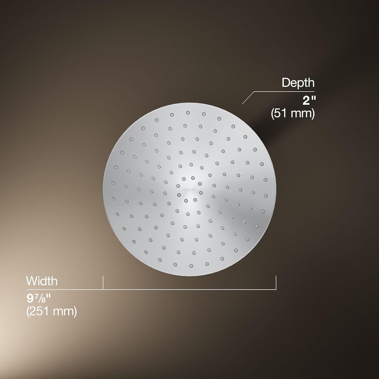 KOHLER 76465-G-CP Awaken® 10" Rain Shower Head, Single-Function Rainhead, Easy to Clean Surface, 1.75 GPM, Polished Chrome