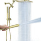 Veken All Metal 10" Shower Head with Handheld, Luxurious Square Double Rain Shower Heads,Power Wash Wand,Dual High Pressure Detachable Rainfall Showerhead with Spray Combo,Extension Arm,Chrome,Sliver