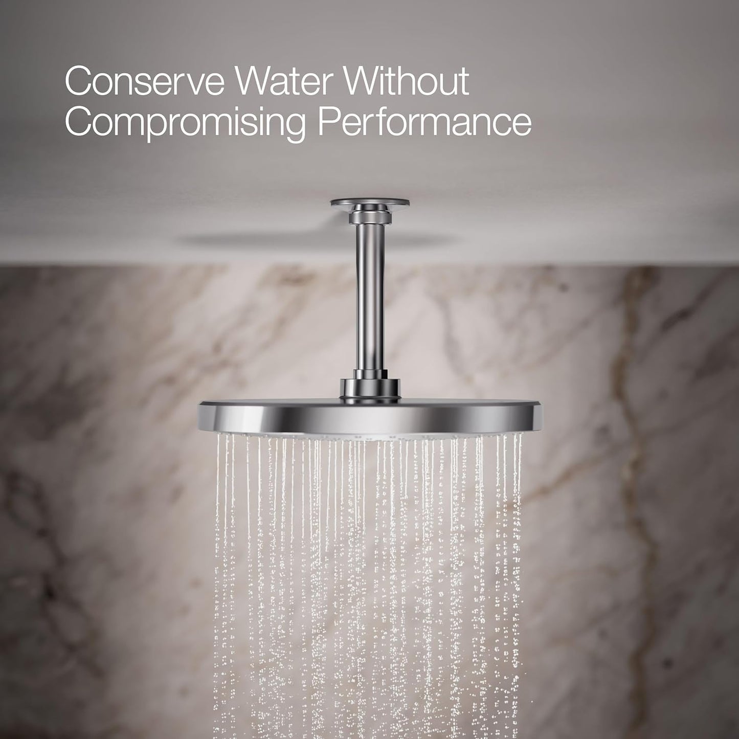 KOHLER 76465-G-CP Awaken® 10" Rain Shower Head, Single-Function Rainhead, Easy to Clean Surface, 1.75 GPM, Polished Chrome