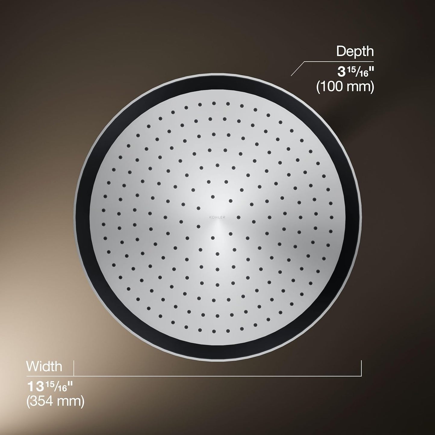 Kohler 26292-CP Statement® Round 14" single-function rainhead, 2.5 gpm, Polished Chrome