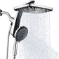 High Pressure Rain Shower Head: Upgrade Shower Heads with Handheld Spray Combo with Fixed Showerhead and 10 Sprays Handheld Shower Head, Detachable Shower head Built-in Magnetic Docking and Power Jets