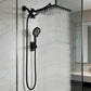 Shower Head, Rain Shower Head with Handheld Spray Combo, 10 Inch Adjustable High Pressure Rainfall Shower Head, Dual Showerhead Set with Extension Arm and 60 Inch Long Shower Hose (Silver)