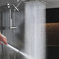Veken All Metal 10" Shower Head with Handheld, Luxurious Square Double Rain Shower Heads,Power Wash Wand,Dual High Pressure Detachable Rainfall Showerhead with Spray Combo,Extension Arm,Chrome,Sliver