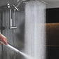 Veken All Metal 10" Shower Head with Handheld, Luxurious Square Double Rain Shower Heads,Power Wash Wand,Dual High Pressure Detachable Rainfall Showerhead with Spray Combo,Extension Arm,Chrome,Sliver