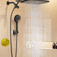 Veken 11.8" Rain Shower Head with Handheld, High Pressure Handheld Shower with Multi Spray Modes, Rainfall Combo with 15" Metal Extension Arm, Detachable Dual Shower, Bathroom Decor, Chrome Silver