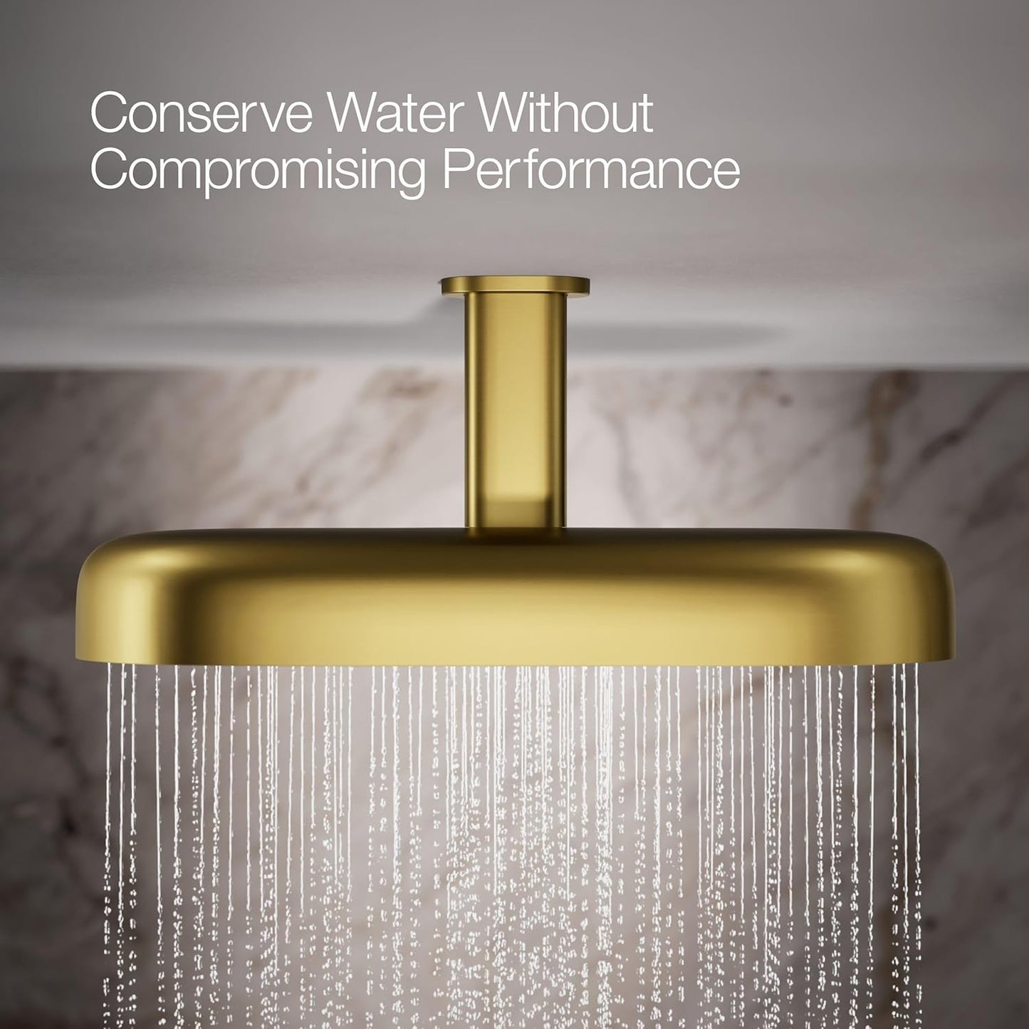 Kohler 26297-2MB Statement® Oblong 18" two-function rainhead, 2.5 gpm, Vibrant Brushed Moderne Brass