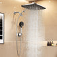 Veken 11.8" Rain Shower Head with Handheld, High Pressure Handheld Shower with Multi Spray Modes, Rainfall Combo with 15" Metal Extension Arm, Detachable Dual Shower, Bathroom Decor, Chrome Silver